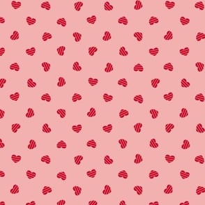 Small-Red Cutout Hearts on blush pink