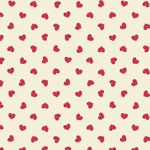Small-Red Cutout Hearts on cream