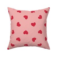 Large-Red Cutout Hearts on blush pink