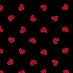 Medium-Red Cutout Hearts on black