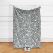 Explore the space "damask" silver gray- large scale