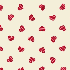 Medium-Red Cutout Hearts on cream