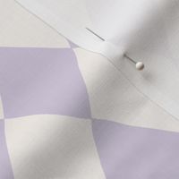 Hand-drawn harlequin in pastel purple and off-white, uneven harlequins for nursery and playroom