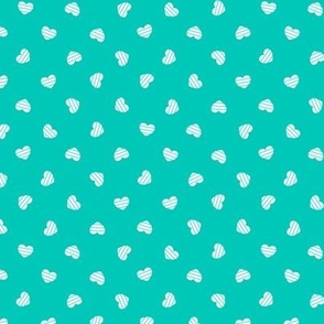 Small-White Cutout Hearts on teal