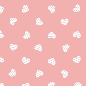 Medium-White Cutout Hearts on blush pink