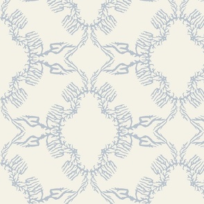 Roots, ogee pattern, pale lilac, beige