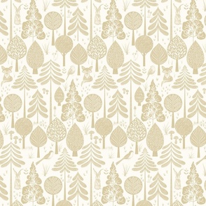 Forest Biome - Monochrome Beige - Small