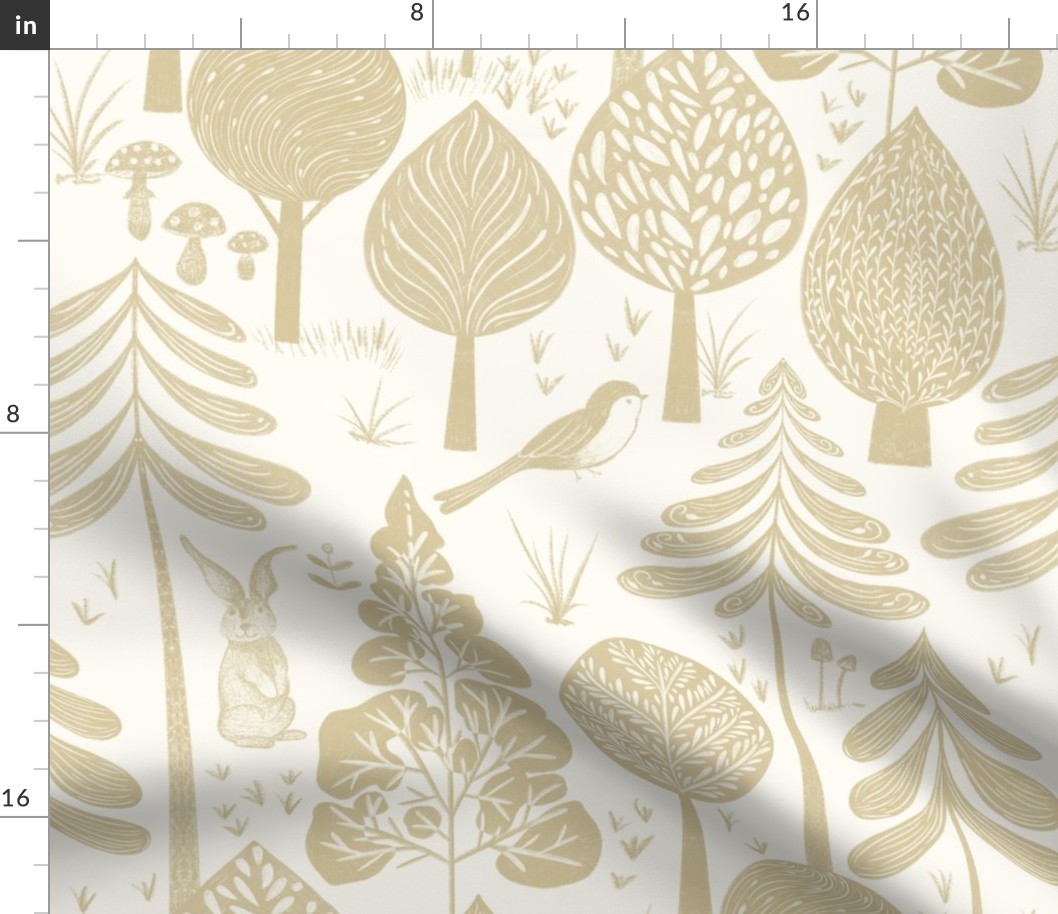 Forest Biome - Monochrome Beige - Large