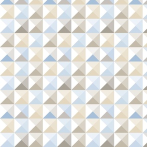 modern geometric triangles in soft blue and brown | small