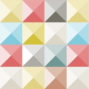 modern geometric triangles in muted colors | medium