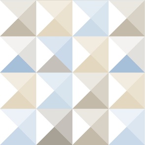 modern geometric triangles in soft blue and brown | medium