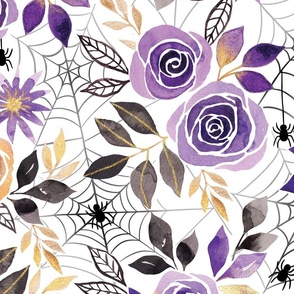 halloween floral, flowers and spiders WB24 large scale