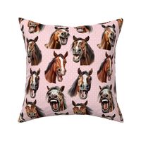 Bigger Funny Farm Horse Faces Pink