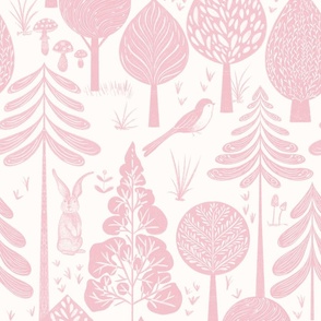 Forest Biome - Monochrome Pink - Large