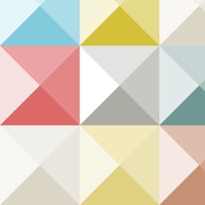 modern geometric triangles in subdued colors | large