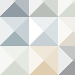 modern geometric triangles in soft neutral colors | large