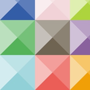 colorful geometric triangles | petal coordinate colors | large