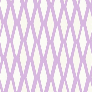 L| Contemporary lilac Diamond Trellis on white for House Interiors