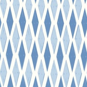 L| Contemporary baby and dark blue Diamond Trellis on white for House Interiors