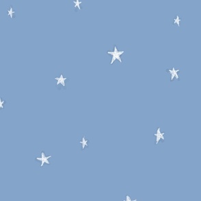 Cute Stars Dark Blue Neutral Nursery Wallpaper Whimsical Minimalist Design