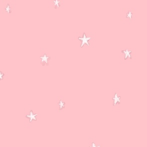 Cute Stars Light Pastel Pink Neutral Nursery Wallpaper Whimsical Minimalist Design