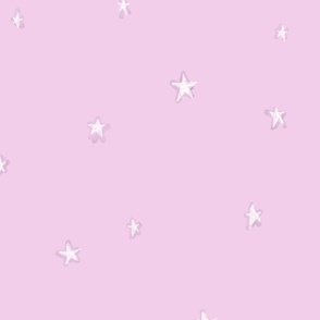 Cute Stars Pastel Purple Neutral Nursery Wallpaper Whimsical Minimalist Design