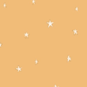 Cute Stars Pastel Sunset Yellow Neutral Nursery Wallpaper Whimsical Minimalist Design