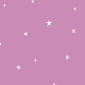 Cute Stars Plum Purple Neutral Nursery Wallpaper Whimsical Minimalist Design