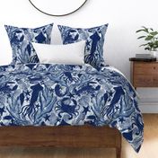 Under the sea nautical creatures-Navy blue-large