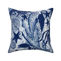 Under the sea nautical creatures-Navy blue-large