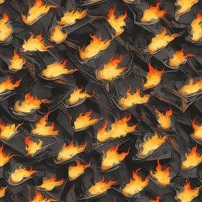 Fire and Coal - Yellow Flame Pattern