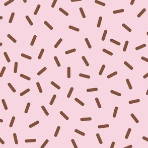 Sprinkles - Chocolate with Pink Background