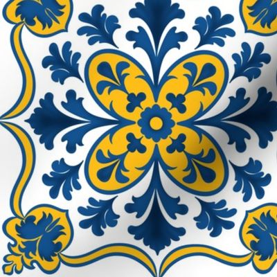Yellow Blue tile 12