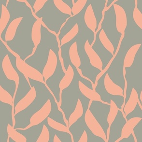 Trailing leaves (Grey and Pink - Large)