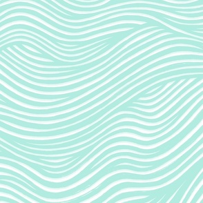 Medium Organic waves - Foam green (mint green) and white - abstract line - Moody Wonky Painted Ink Lines - Modern Hand Drawn Lines - Boho Line Art Nature Water Beach Coastal Chic Sea Ocean Scandinavian