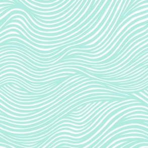 Small Organic waves - Foam green (mint green) and white - abstract line - Moody Wonky Painted Ink Lines - Modern Hand Drawn Lines - Boho Line Art Nature Water Beach Coastal Chic Sea Ocean Scandinavian