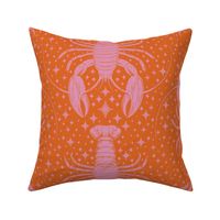 Celestial Lobsters and Stars Pink and Orange Large