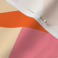 Vintage-retro-1960s-bold-orange-beige-white-3D-zigzag-on-dopamine-decor-pink-XL-jumbo