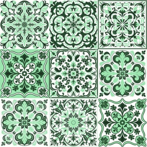 Mixed Ceramic Tiles 3 - Green