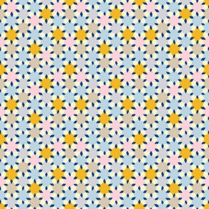 (S) cheerful simple stars in a geometric non directional arrangement - bright