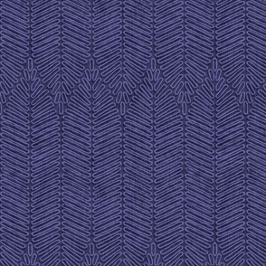 Bohemian geometric Palm Leaf Textured Tonal Pattern. Deep blue