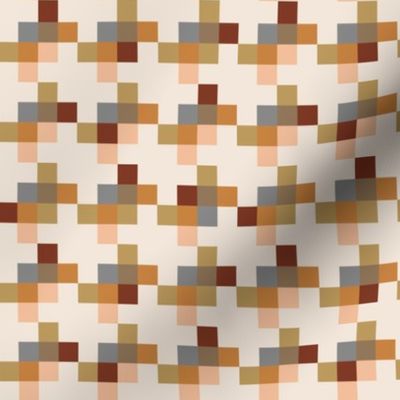 Pixel Mosaic Houndstooth Camouflage - Orange