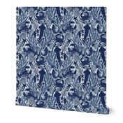 Under the sea nautical creatures-Navy blue-small