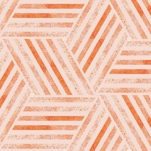Shrimpy Stripes in Woven Hexagons - Large