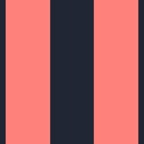 Big Navy Blue and Pink Stripes