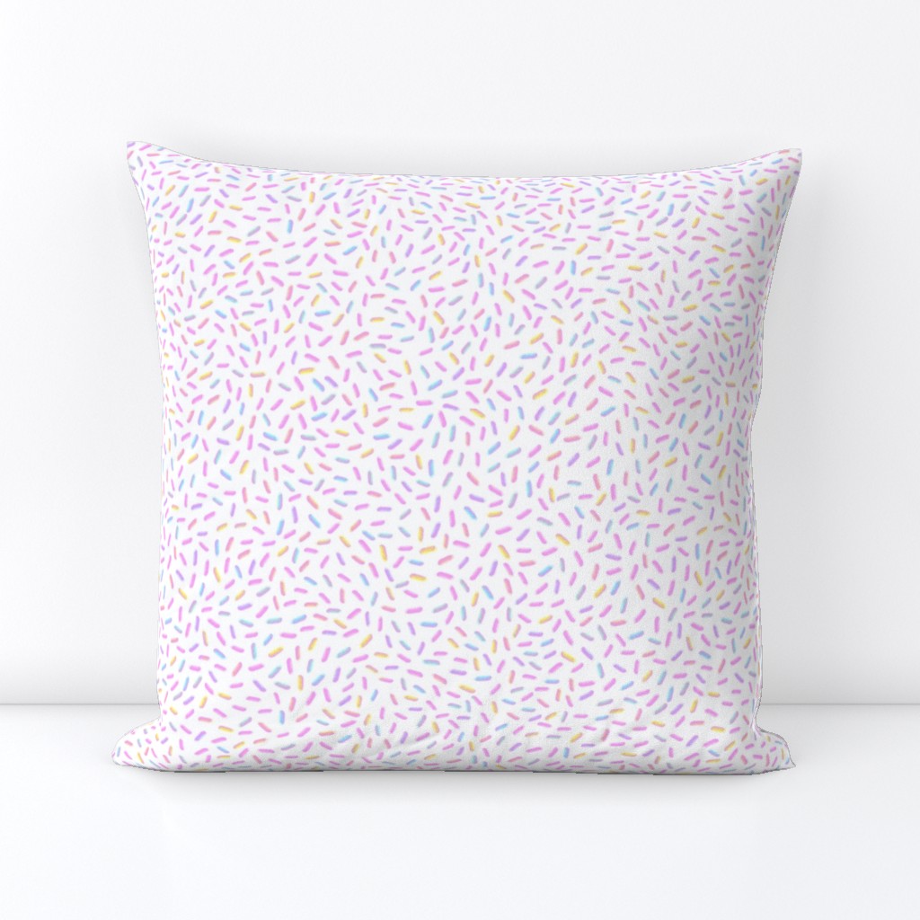 Candy-Colored Sprinkles Bliss: Hand Drawn Tossed Sweets //  On White