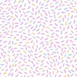 Candy-Colored Sprinkles Bliss: Hand Drawn Tossed Sweets //  On White