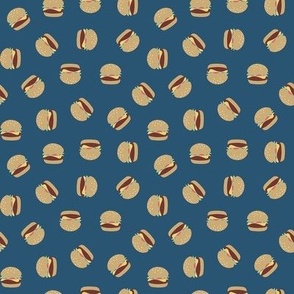 Cheeseburgers - Navy Blue, Small Scale