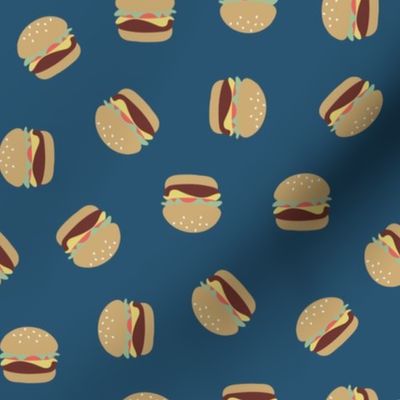 Cheeseburgers - Navy Blue, Medium Scale