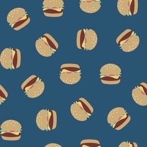 Cheeseburgers - Navy Blue, Medium Scale